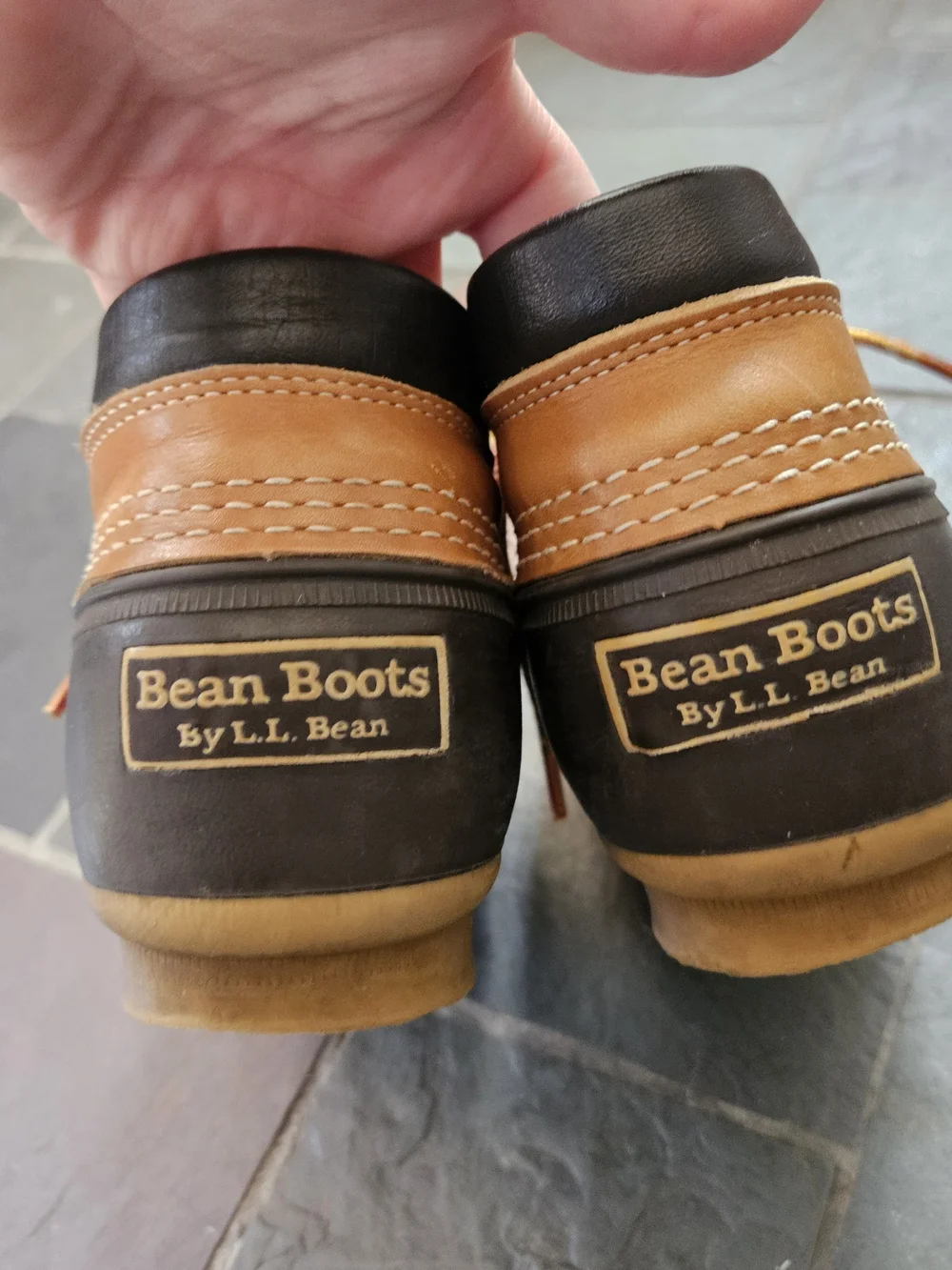 L.L.Bean Bean Boots Gumshoe  Mens 8 Brown Leather Rubber Duck Shoes Rain Moc Low